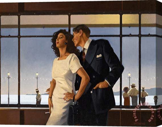 Jack Vettriano The Man in a Navy Blue Suit Stretched Canvas Painting / Canvas Art