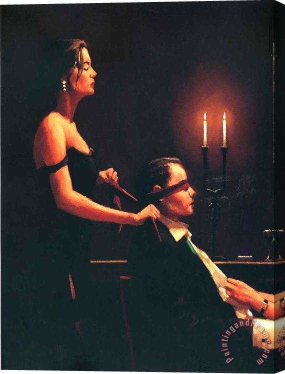 Jack Vettriano Wicked Games Detail Stretched Canvas Print / Canvas Art