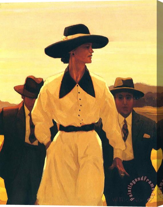 Jack Vettriano Woman Pursued Stretched Canvas Painting / Canvas Art
