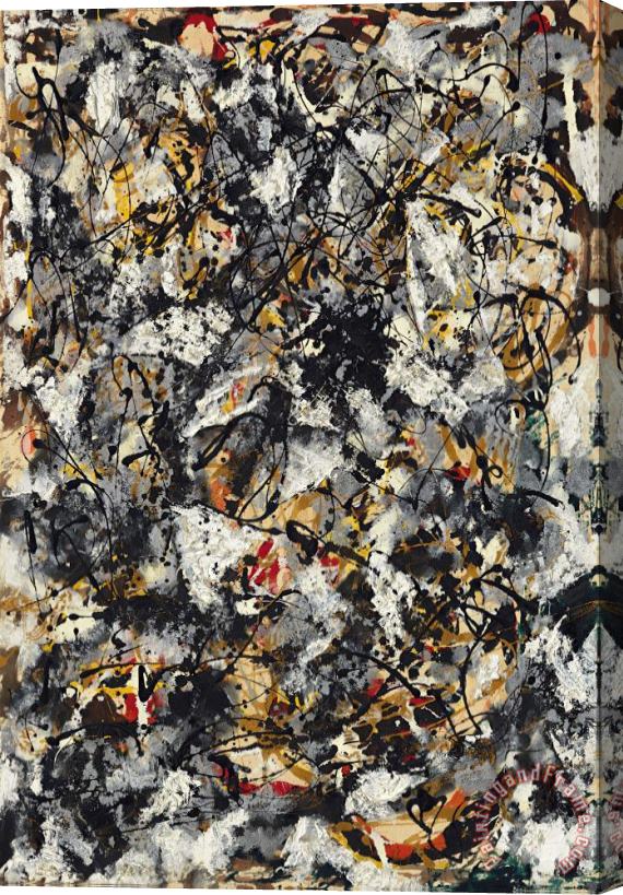 Jackson Pollock Composition with Red Strokes, 1950 Stretched Canvas Print / Canvas Art