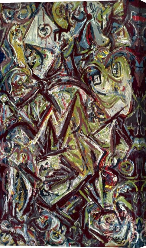 Jackson Pollock Troubled Queen, 1945 Stretched Canvas Painting / Canvas Art