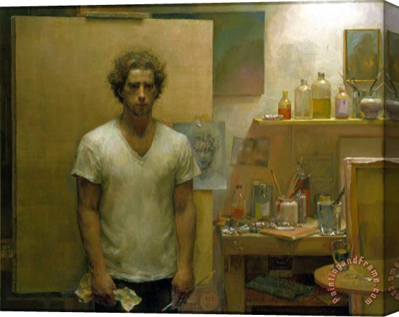 Jacob Collins Self Portrait with Canvas Stretched Canvas Print / Canvas Art