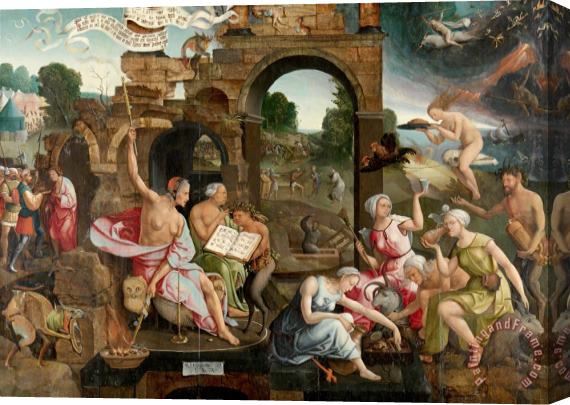 Jacob Cornelisz. van Oostsanen Saul And The Witch of Endor Stretched Canvas Painting / Canvas Art