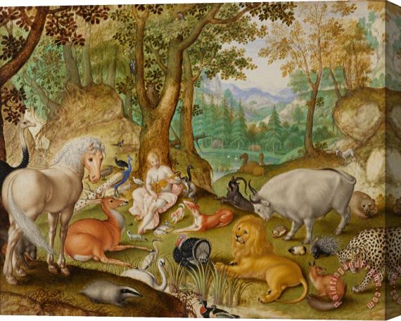 Jacob Hoefnagel Orpheus Charming The Animals Stretched Canvas Painting / Canvas Art