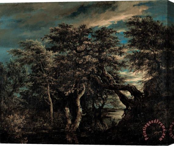 Jacob Isaacksz. Van Ruisdael A Marsh in a Forest at Dusk Stretched Canvas Painting / Canvas Art