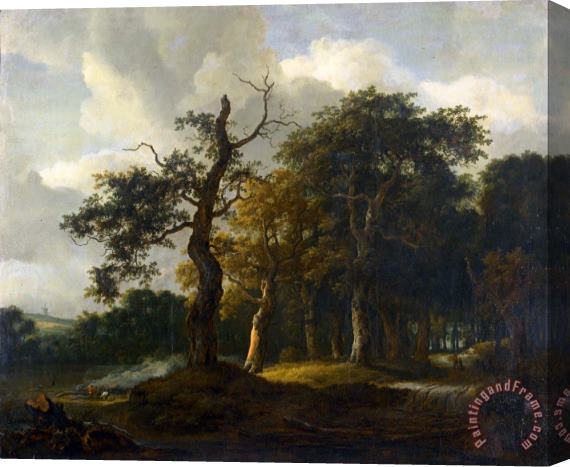 Jacob Isaacksz. van Ruisdael A Road Through an Oak Wood Stretched Canvas Painting / Canvas Art