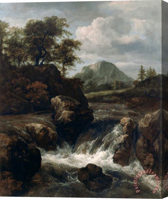 Jacob Isaacksz. van Ruisdael A Waterfall Stretched Canvas Print / Canvas Art