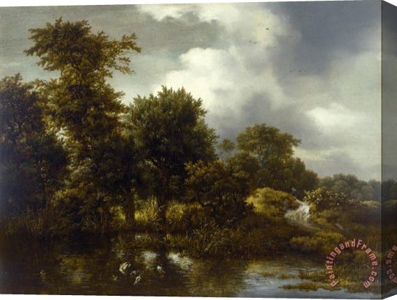 Jacob Isaacksz. van Ruisdael A Wooded Landscape with a Pond Stretched Canvas Painting / Canvas Art