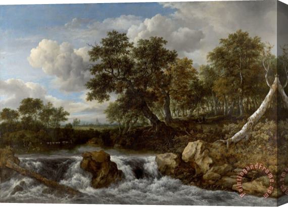 Jacob Isaacksz. Van Ruisdael Landscape with Waterfall Stretched Canvas Painting / Canvas Art