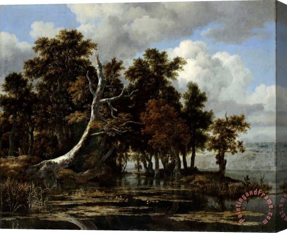 Jacob Isaacksz. van Ruisdael Oaks at a Lake with Water Lilies Stretched Canvas Painting / Canvas Art