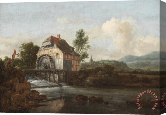 Jacob Isaaksz Ruisdael Landscape with a Watermill Stretched Canvas Painting / Canvas Art