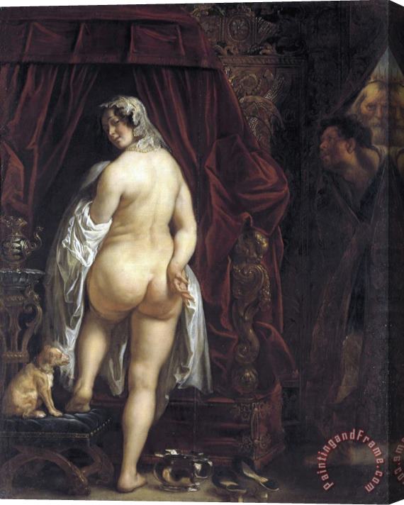 Jacob Jordaens The Elder King Candaules of Lydia Showing His Wife to Gyges Stretched Canvas Painting / Canvas Art