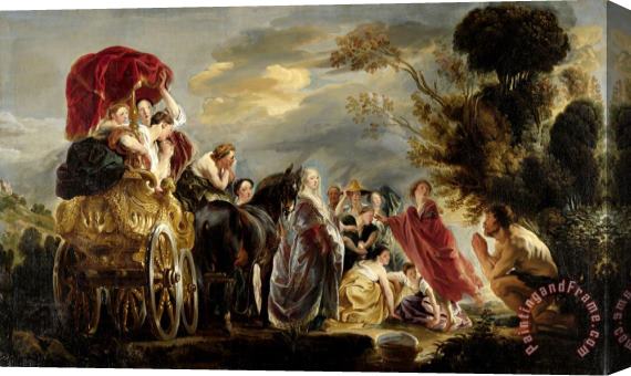 Jacob Jordaens The Meeting of Odysseus And Nausicaa Stretched Canvas Painting / Canvas Art