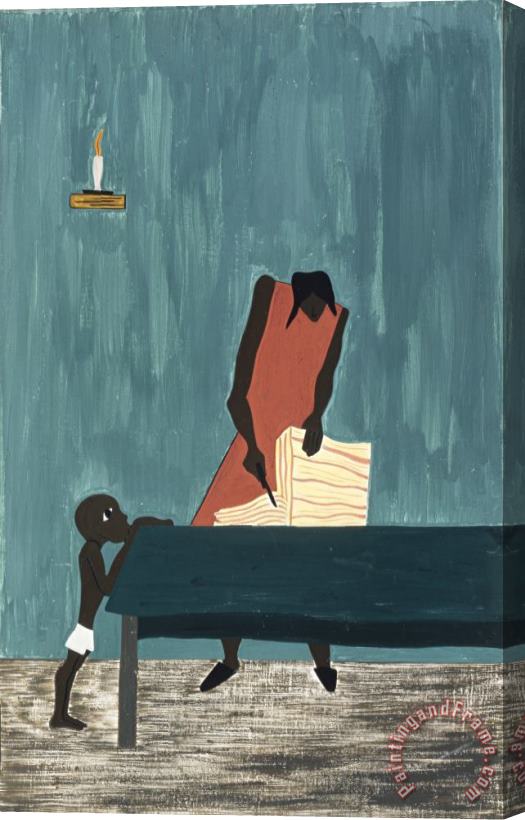 Jacob Lawrence The Migration Series, Panel No. 11: Food Had Doubled in Price Because of The War. Stretched Canvas Print / Canvas Art