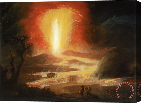 Jacob More The Eruption of Etna, with The Pious Brothers of Catalina Stretched Canvas Print / Canvas Art