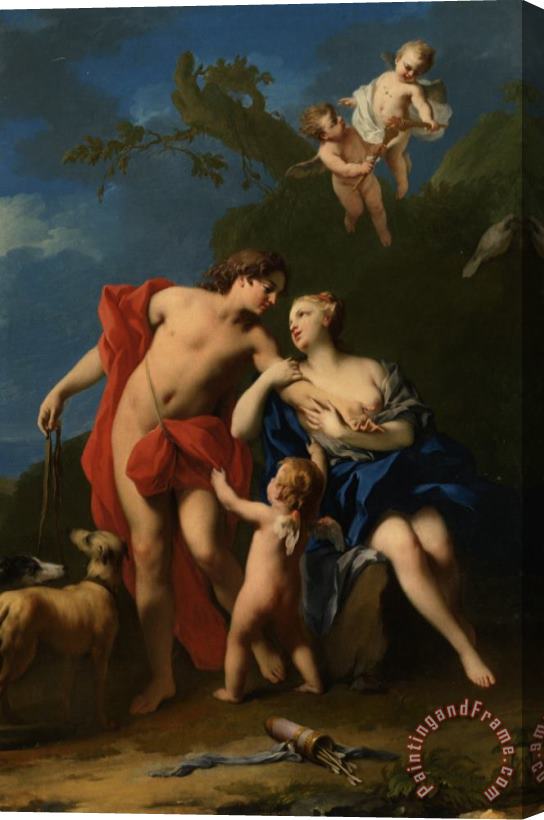 Jacopo Amigoni Venus And Adonis Stretched Canvas Painting / Canvas Art