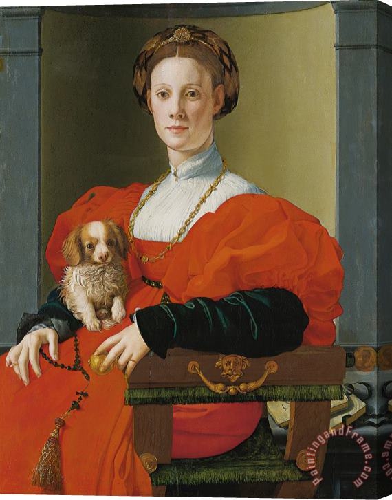 Jacopo Pontormo Portrait of a Lady with a Lapdog Stretched Canvas Print / Canvas Art