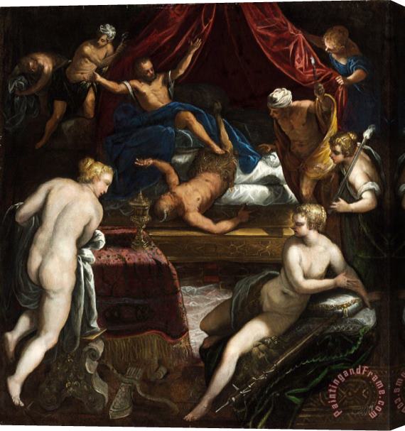 Jacopo Robusti Tintoretto Hercules Expelling The Faun From Omphale's Bed Stretched Canvas Print / Canvas Art