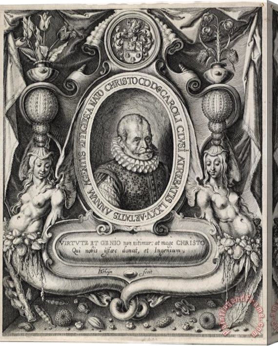 Jacques de Gheyn Ii Portrait of Carolus Clusius (charles De L'ecluse, 1526 1609) Stretched Canvas Painting / Canvas Art