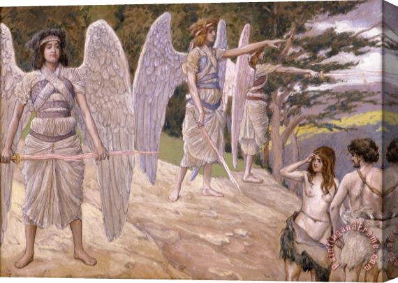 Jacques Joseph Tissot  Adam And Eve Driven From Paradise Stretched Canvas Painting / Canvas Art