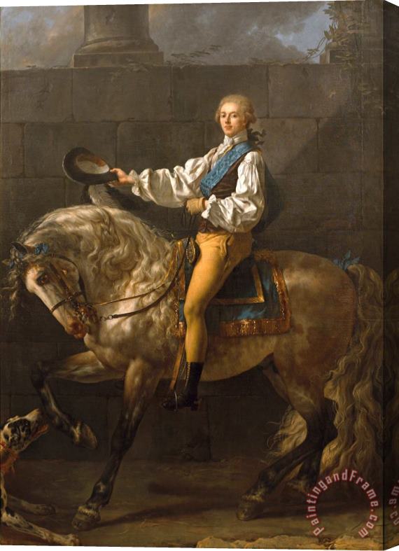 Jacques Louis David Equestrian portrait of Stanislaw Kostka Potocki Stretched Canvas Print / Canvas Art
