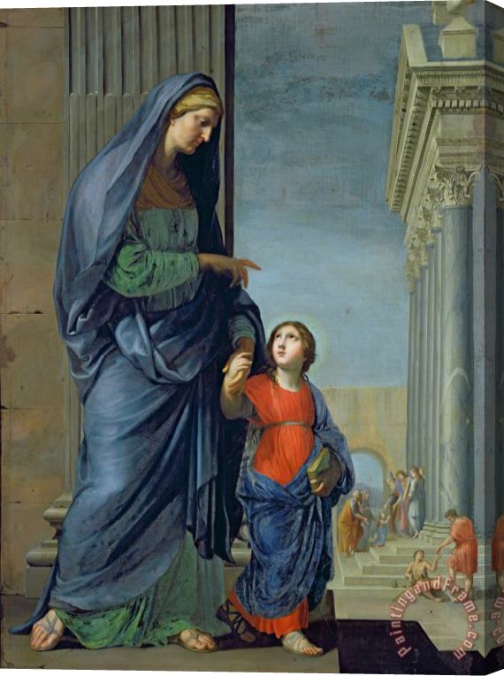 Jacques Stella Saint Anne Leading the Virgin to the Temple Stretched Canvas Painting / Canvas Art