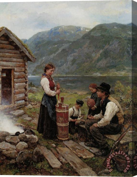 Jahn Ekenaes Familie Norsk Fjordlandskap Stretched Canvas Print / Canvas Art