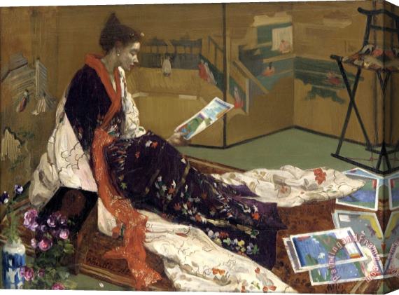 James Abbott McNeill Whistler Caprice in Purple And Gold The Golden Screen Stretched Canvas Painting / Canvas Art