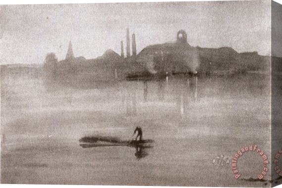 James Abbott McNeill Whistler Nocturne The River at Battersea Stretched Canvas Print / Canvas Art