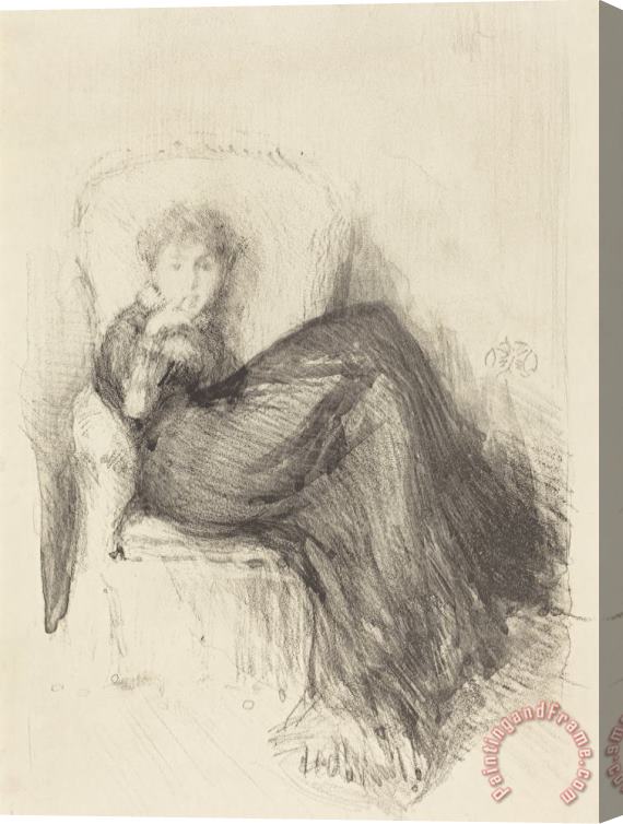 James Abbott McNeill Whistler Study Maude Seated Stretched Canvas Print / Canvas Art