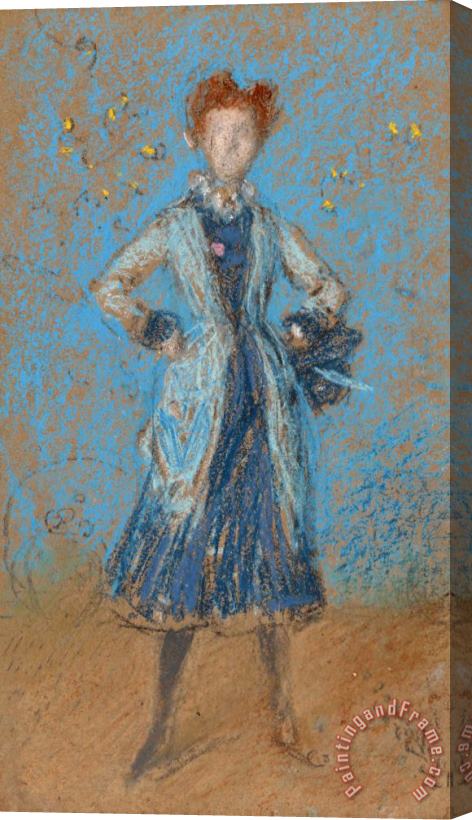 James Abbott McNeill Whistler The Blue Girl Stretched Canvas Painting / Canvas Art