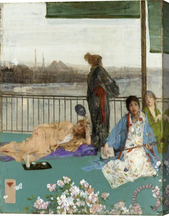 James Abbott McNeill Whistler Variations in Flesh Colour And Green鈥攖he Balcony Stretched Canvas Print / Canvas Art