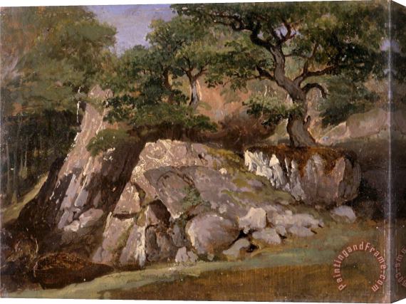 James Arthur O'Connor A View of The Valley of Rocks Near Mittlach (alsace) Stretched Canvas Print / Canvas Art