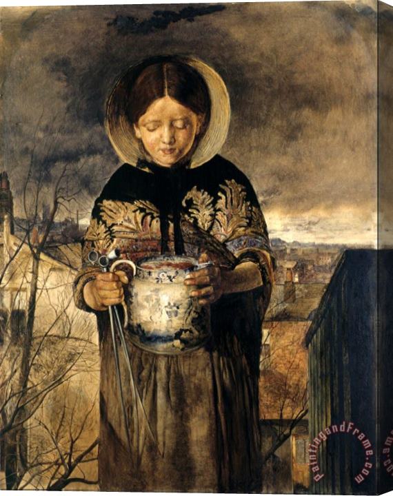 James Campbell Girl with Jug of Ale And Pipes Stretched Canvas Painting / Canvas Art