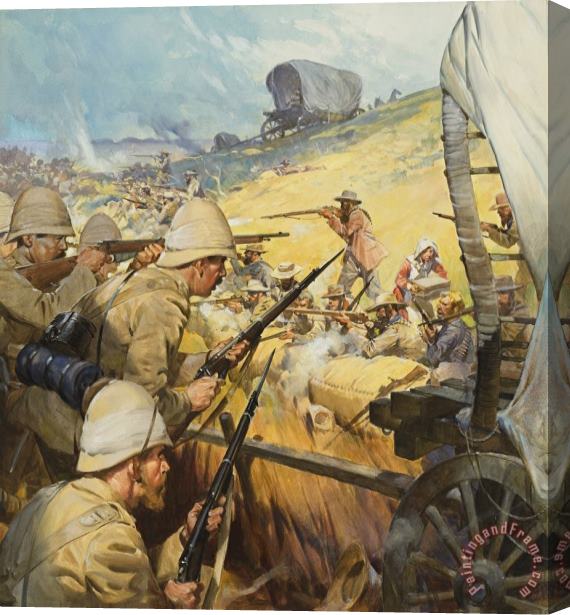 James Edwin McConnell Boer War Skirmish Stretched Canvas Painting / Canvas Art