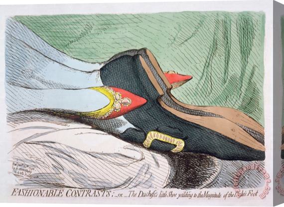 James Gillray Fashionable Contrasts Stretched Canvas Print / Canvas Art