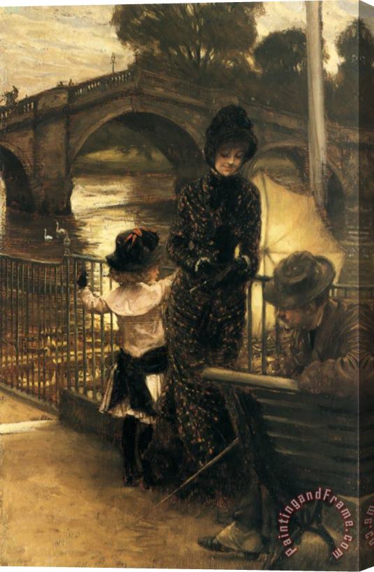 James Jacques Joseph Tissot By The Thames at Richmond Stretched Canvas Painting / Canvas Art