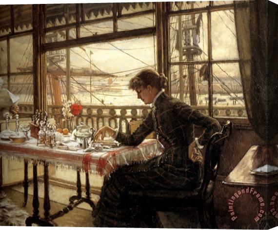 James Jacques Joseph Tissot Room Overlooking The Harbour Stretched Canvas Print / Canvas Art