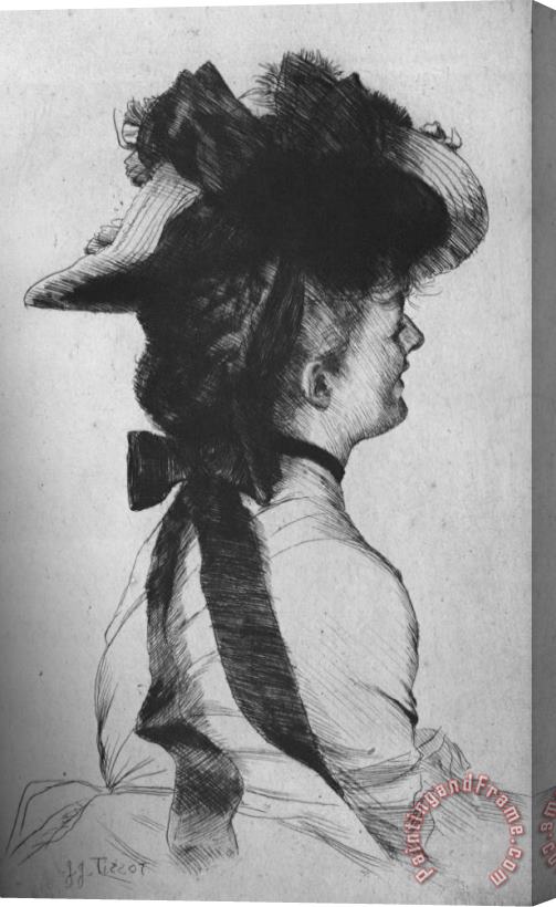 James Jacques Joseph Tissot The Rubens Hat Stretched Canvas Print / Canvas Art