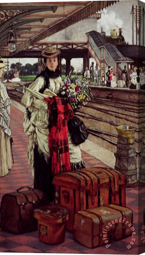 James Jacques Joseph Tissot Waiting at The Station, Willesden Junction Stretched Canvas Painting / Canvas Art