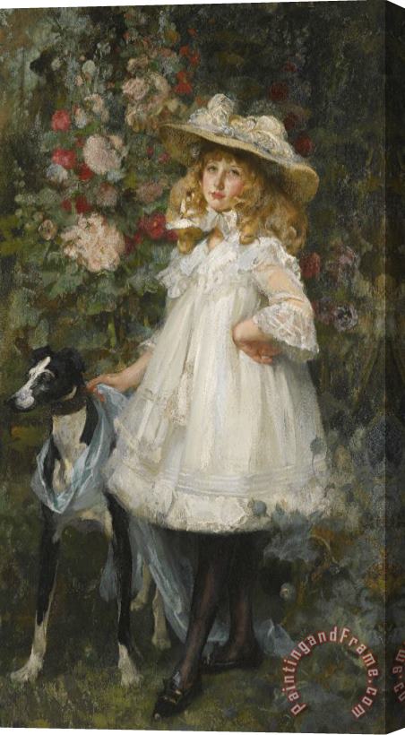 James Jebusa Shannon Portrait of a Young Girl Stretched Canvas Painting / Canvas Art
