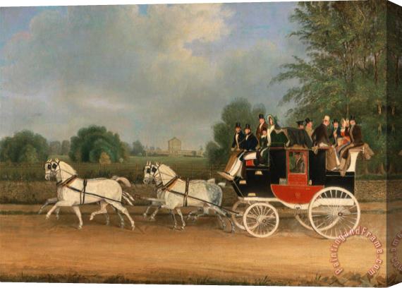 James Pollard The London Faringdon Coach Passing Buckland House, Berkshire Stretched Canvas Print / Canvas Art