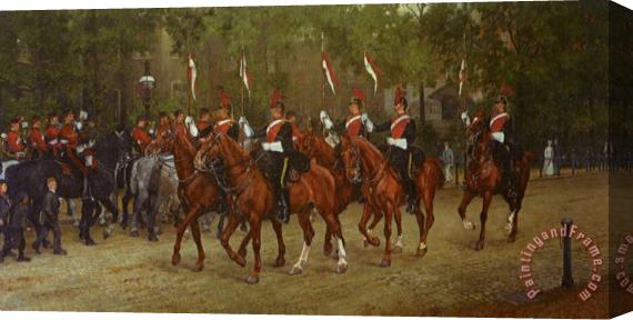 James Prinsep Beadle 12th Lancers Saluting The Band of The 2nd Lifeguards Stretched Canvas Painting / Canvas Art