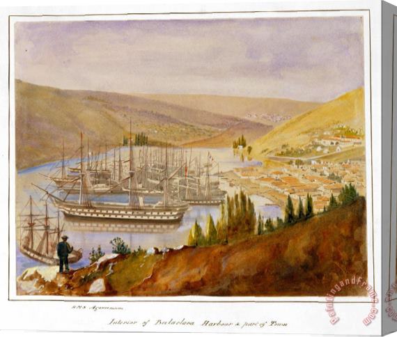 James Robertson  Interior of Balaclava Harbour And Part of Town Stretched Canvas Print / Canvas Art