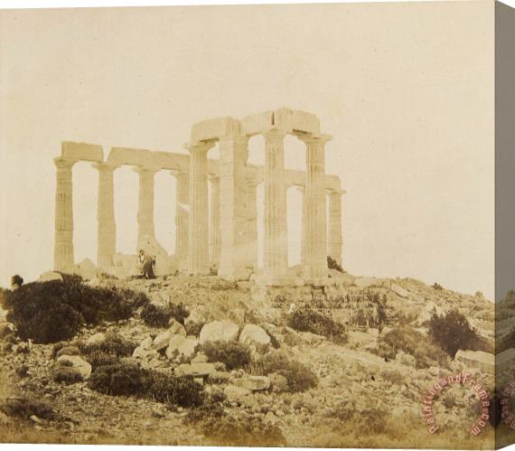 James Robertson  View of The Temple of Poseidon at Sounion From The Northeast Stretched Canvas Painting / Canvas Art