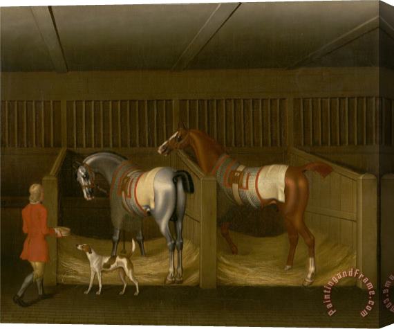 James Seymour The Stables And Two Famous Running Horses Belonging to His Grace, The Duke of Bolton Stretched Canvas Print / Canvas Art