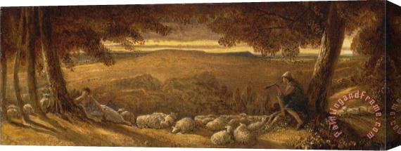 James Smetham Evening Pasture Stretched Canvas Print / Canvas Art