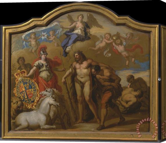 James Thornhill Allegory of The Power of Great Britain by Land, Design for a Decorative Panel for George I's Ceremon Stretched Canvas Painting / Canvas Art
