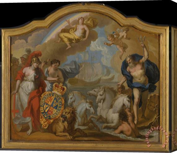 James Thornhill Allegory of The Power of Great Britain by Sea, Design for a Decorative Panel for George I's Ceremoni Stretched Canvas Painting / Canvas Art