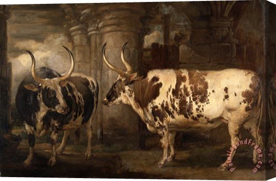 James Ward Portraits of Two Extraordinary Oxen, The Property of The Earl of Powis Stretched Canvas Print / Canvas Art